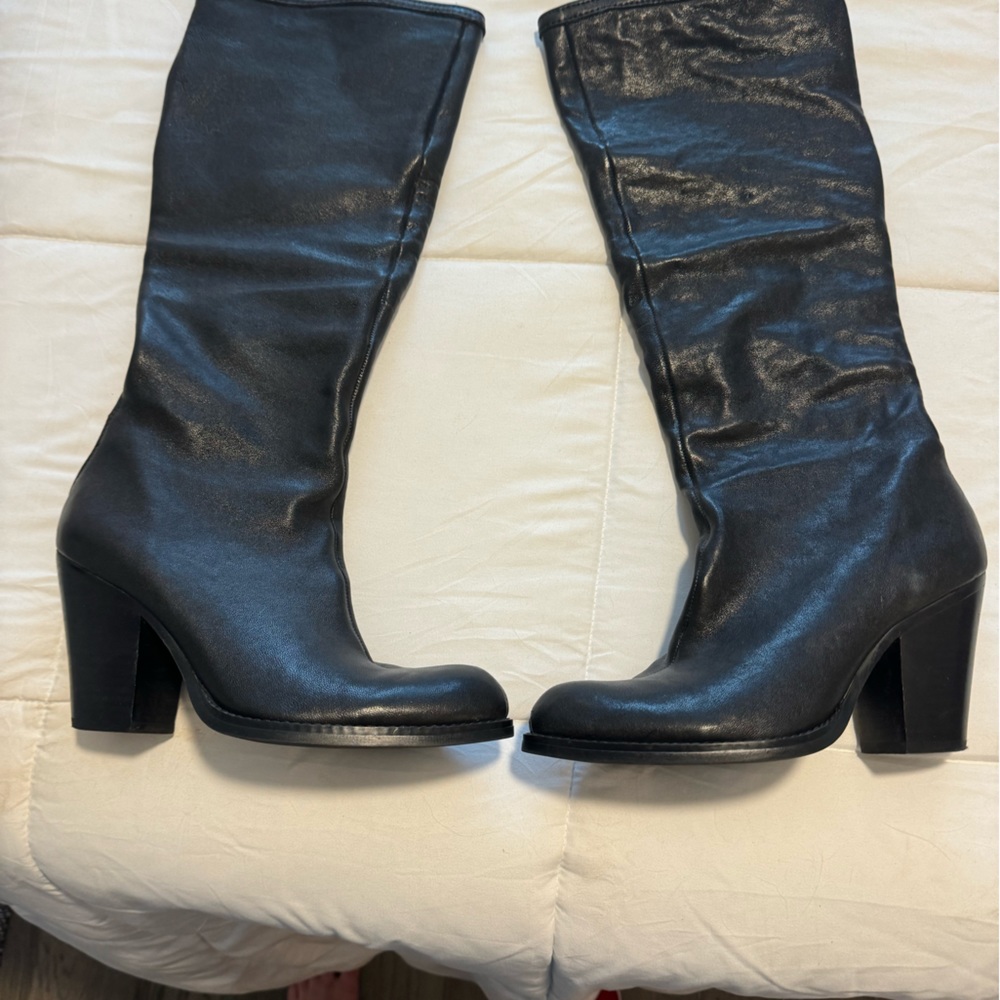 Black leather boots